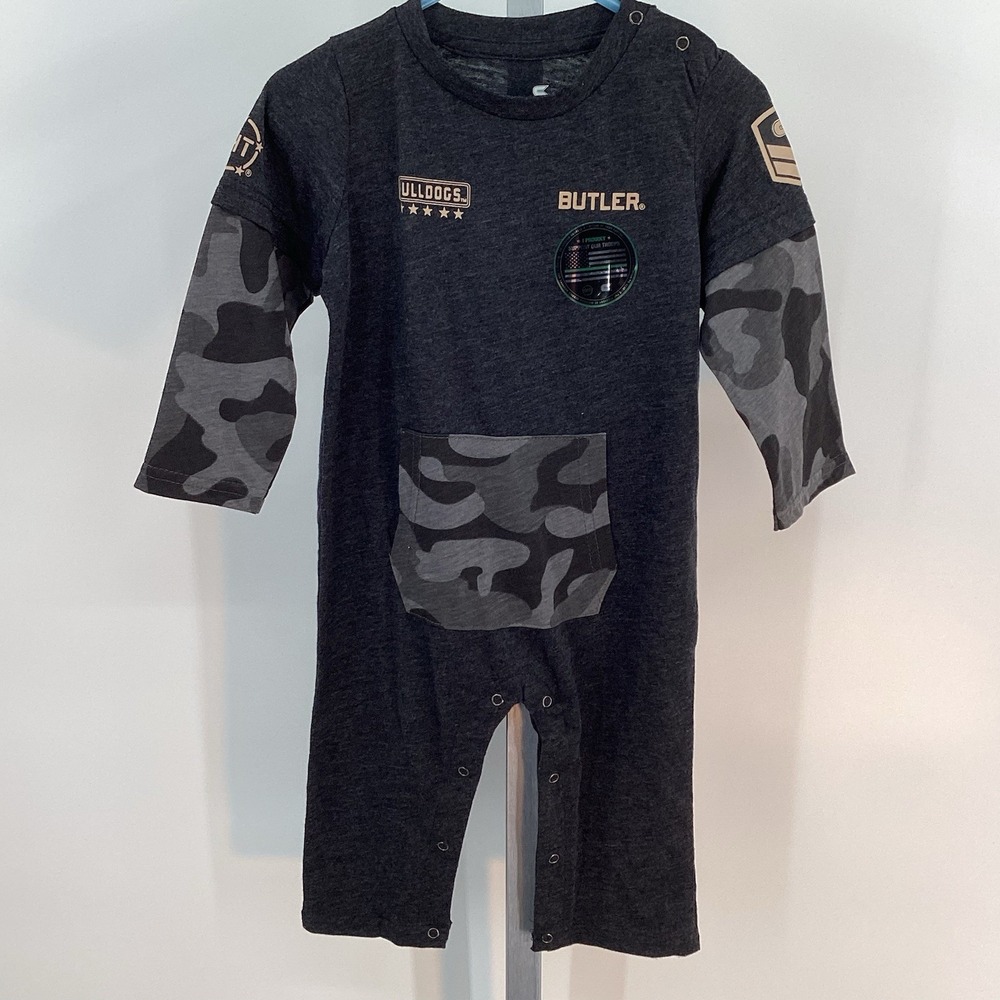 Baby Butler University Bulldogs Colosseum One Piece Camo Ripcord Romper- 12/18mo
